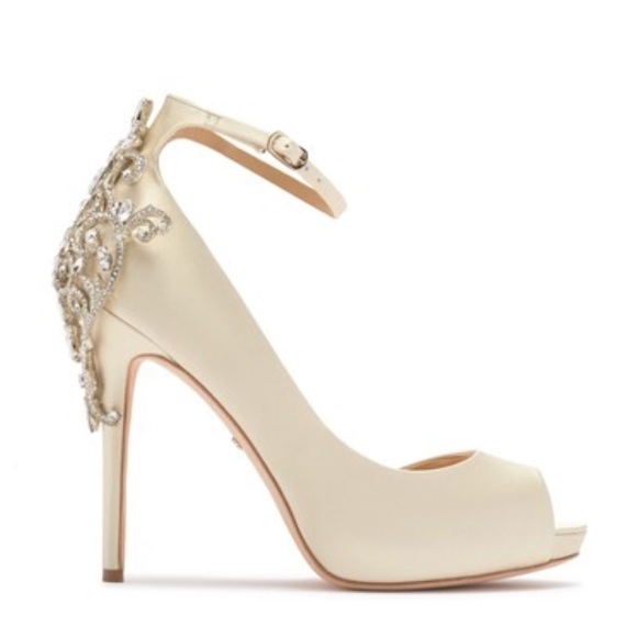 Badgley Mischka Shoes - NIB Badgley Mischka Karson Crystals Peep toe Pumps